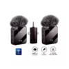 Micro Cravate F11-2 Sans Fil – Double Micro + Récepteur Aux – Son Clair & Réduction de Bruit