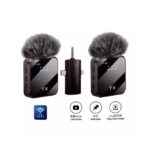 Micro Cravate F11-2 Sans Fil – Double Micro + Récepteur Aux – Son Clair & Réduction de Bruit